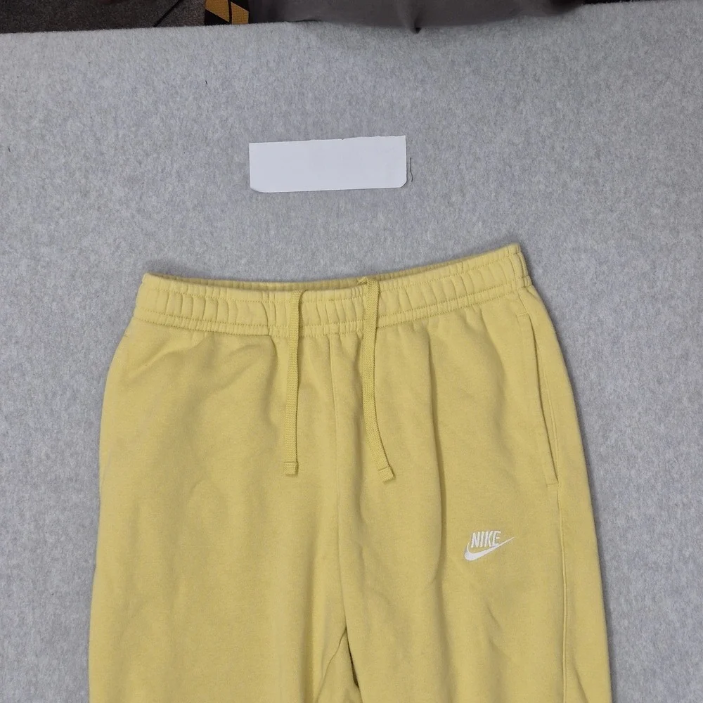 Nike Men Pants M Yellow Sweatpants‎ Fleece Swoosh BV2671-700 Logo 28